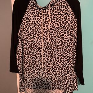 Leopard hoodie tunic length